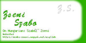 zseni szabo business card